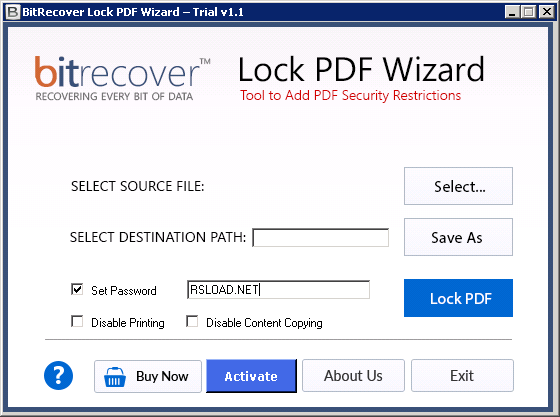 BitRecover Lock / Unlock PDF Wizard